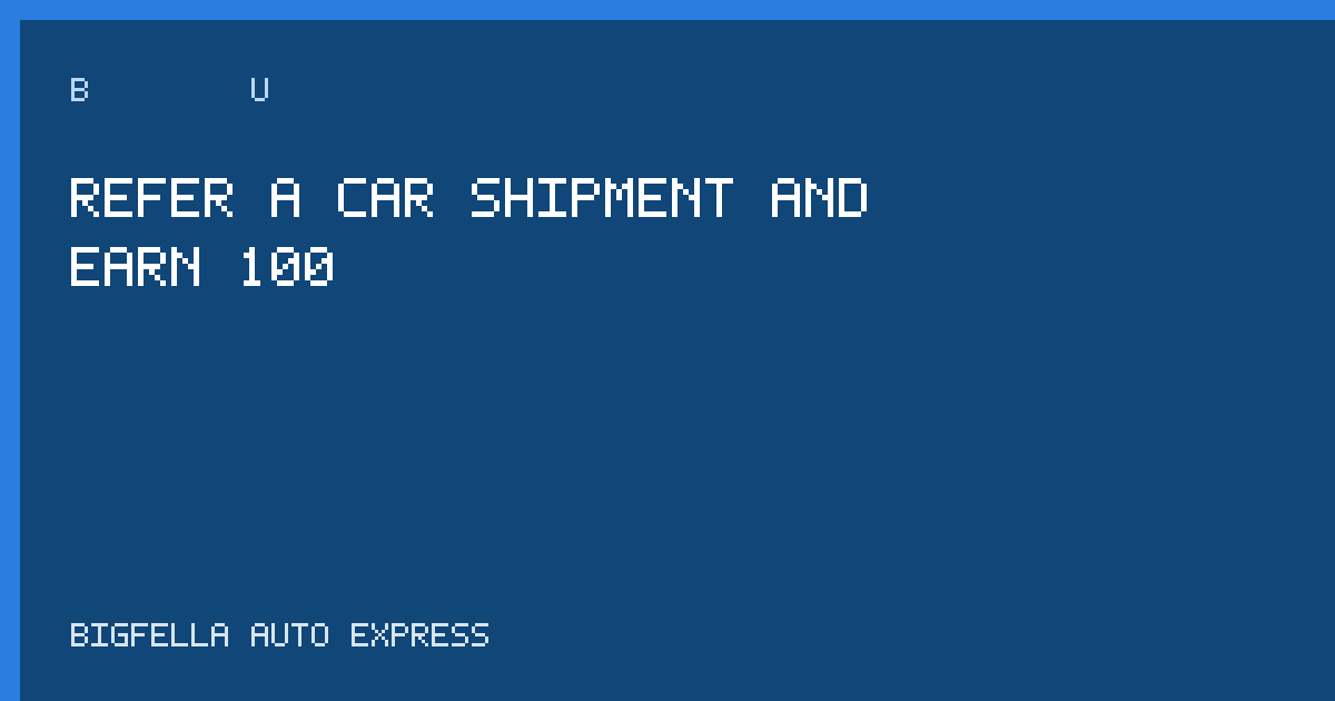 Cover for the $50 car shipping referral