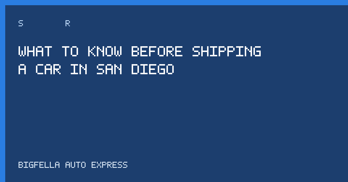 Guide cover for shipping a car in San Diego