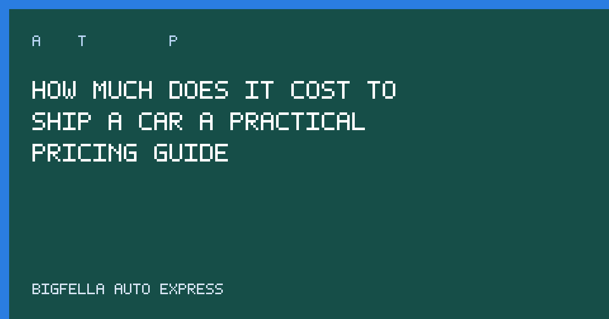 Pricing guide cover for shipping a car with a direct quote