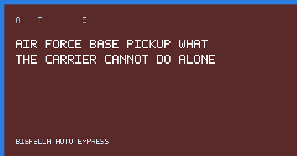 Cover about vehicle pickup access at an air force base