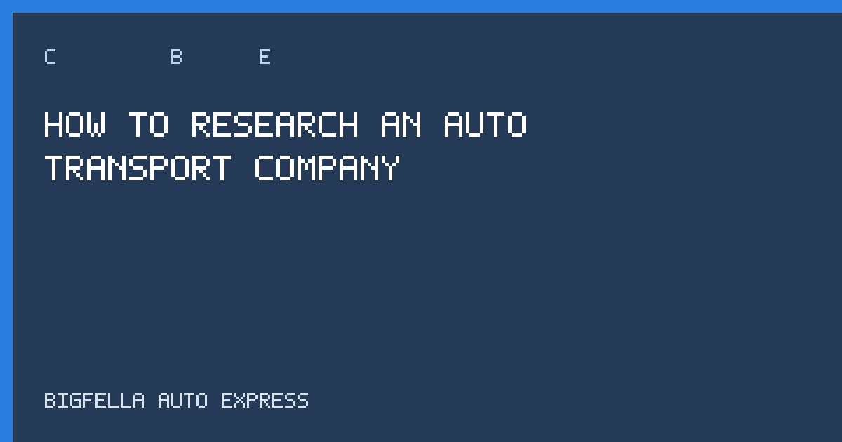 Guide cover for researching auto transport companies