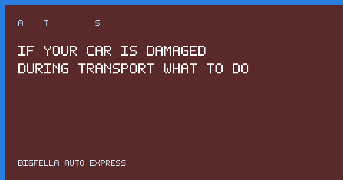 Cover about what to do if a car is damaged in transport