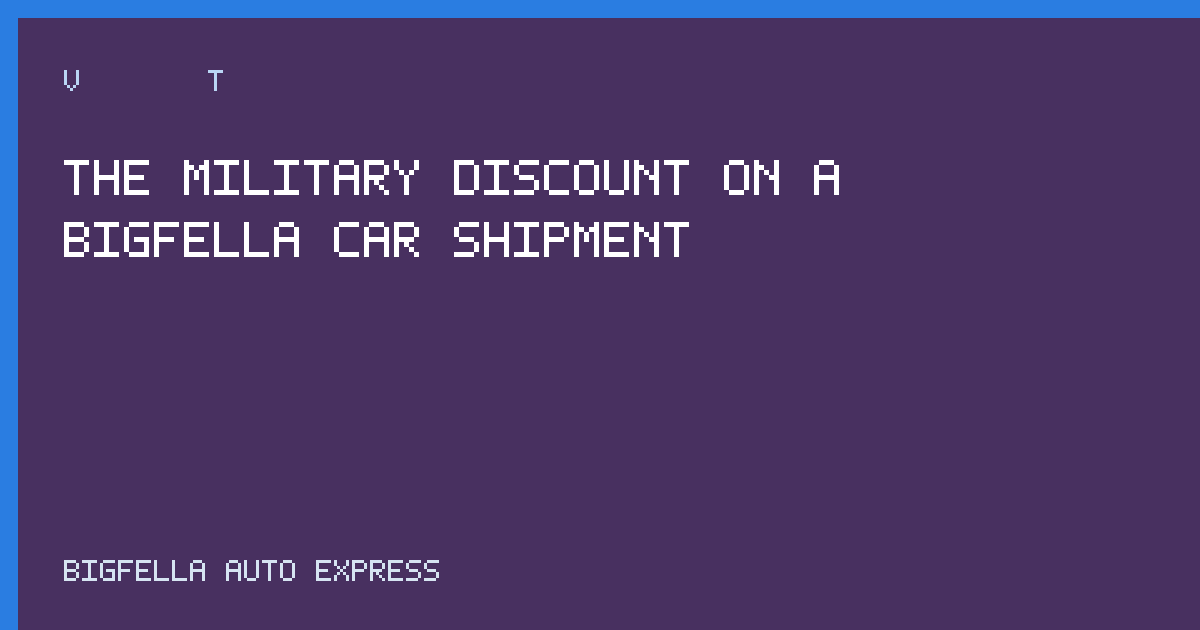 Cover explaining the military car shipping discount