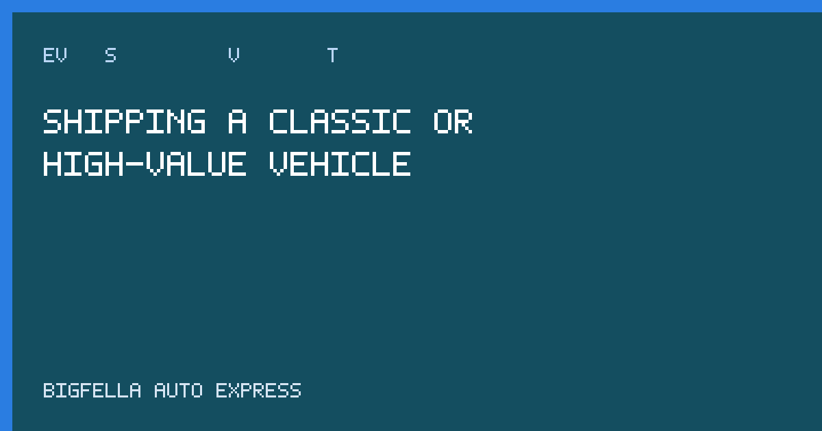 Guide cover for shipping a classic or high-value vehicle