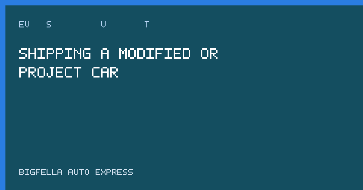 Guide cover for shipping a modified or project car