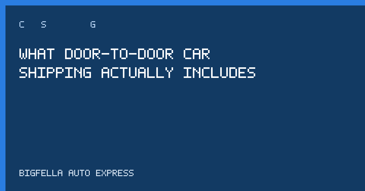 Cover explaining door-to-door car shipping