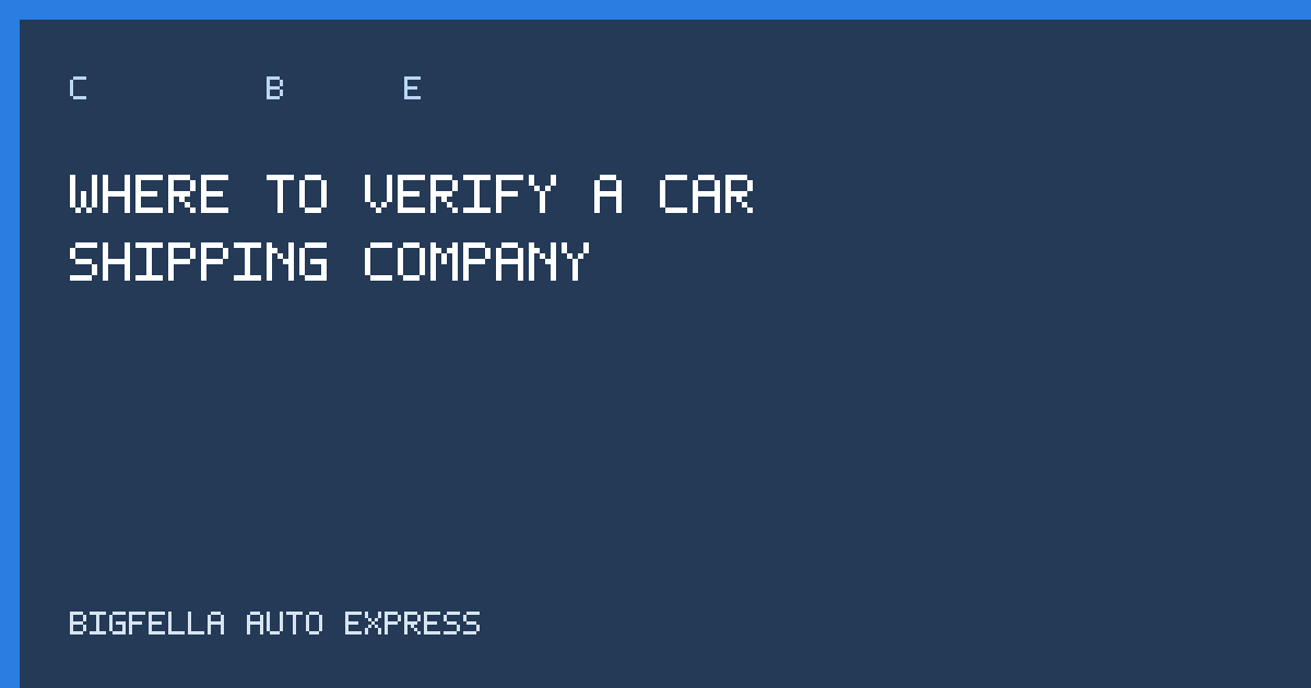 Cover listing the records used to verify car shipping