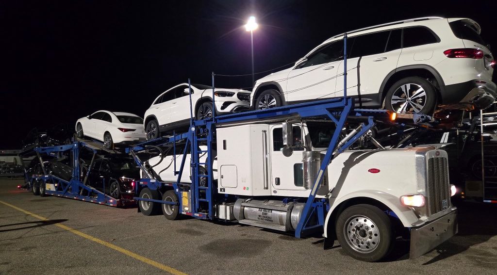 Nine-sedan auto-hauler for the Miami to Houston Route Pool